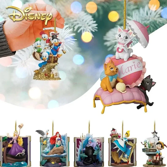 Disney Princess Christmas Tree Ornament Pendant Anime Figures Halloween Home Backpack Ornament Acrylic Plane Pendant Toys