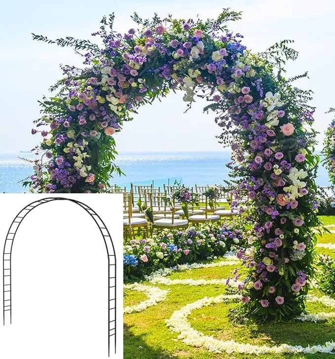 Wedding Arch for Ceremony, Metal Balloon Arches Backdrop Stand with Base for Party Supplies, Climbing Plant, Round Frame