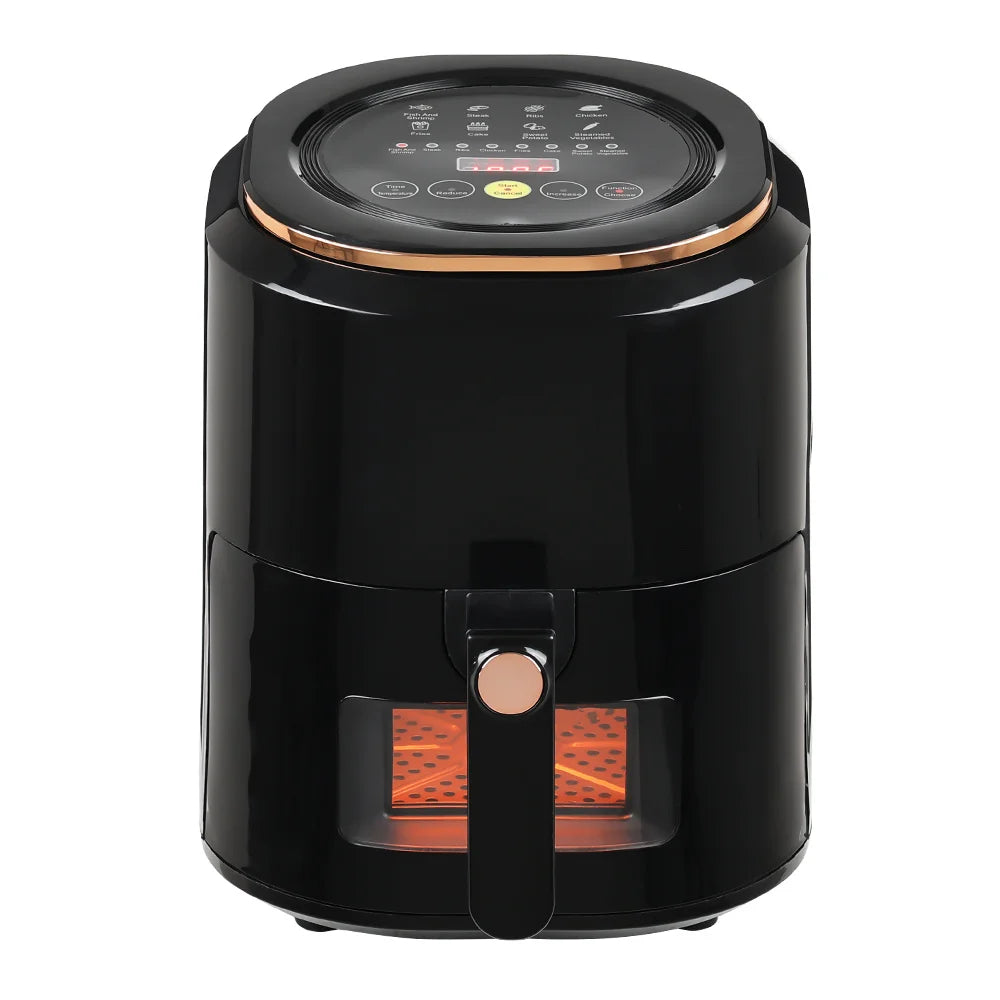 Black 4.5L Digital Touchscreen Multi-functional Air Fryer with 60-minute Timer Visual Window