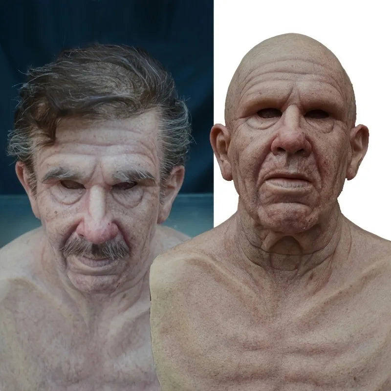 Real-Life Elderly Man Latex Mask: Hilarious Handsome, Perfect for Halloween April Fool's, Parties & Pranks - Durable Comfortable