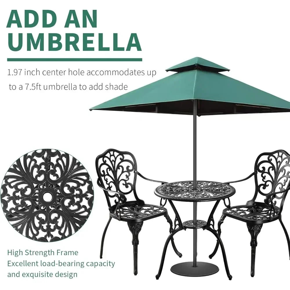 Outdoor Patio Furniture Sets with Umbrella Hole, Bistro Table and Chairs Set, Front Porch Set, Free Shipping