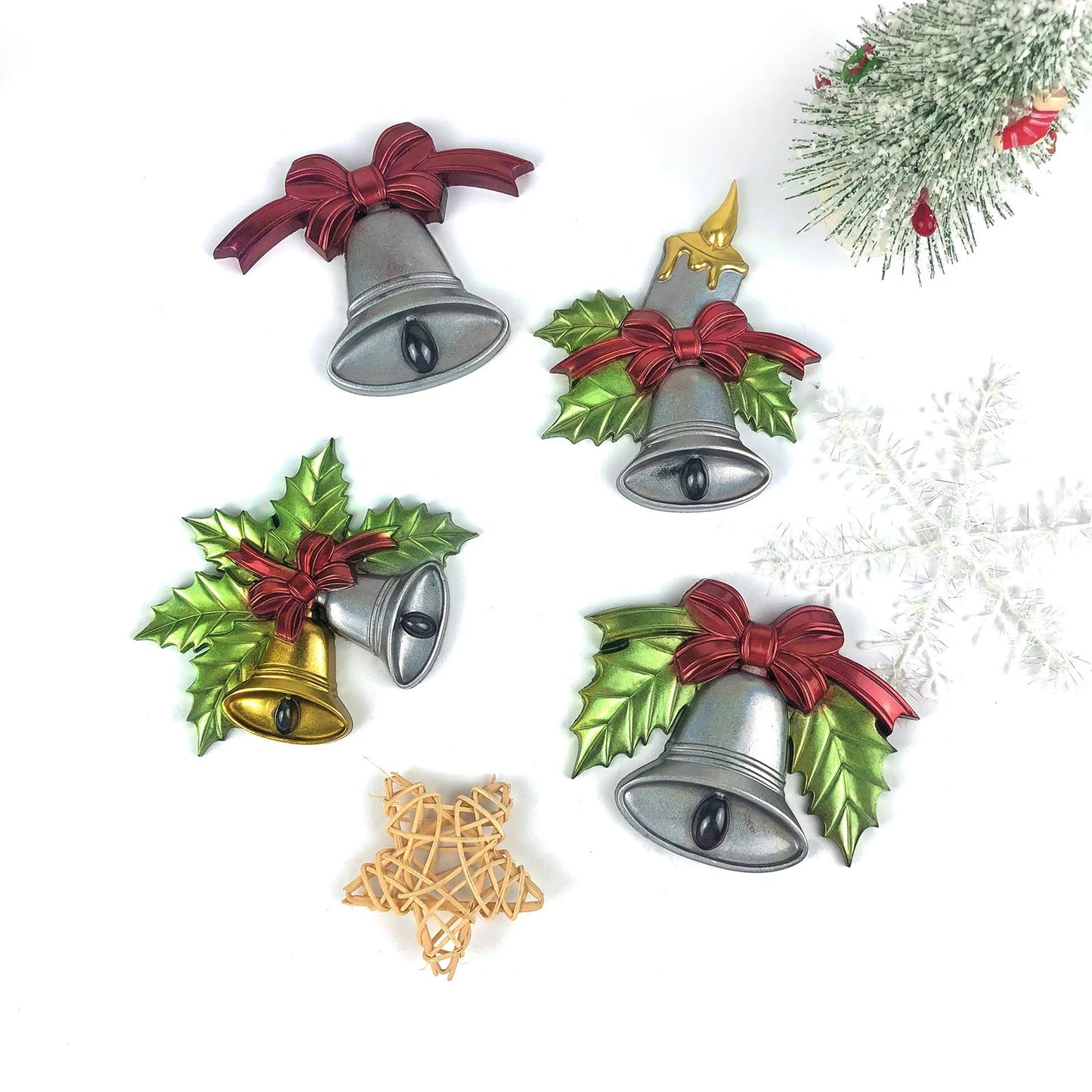 3D Christmas Silicone Mold Christmas Bell Socks DIY Epoxy Resin Mold Plaster Mould Christmas Tree Home Wall Decoration Gift