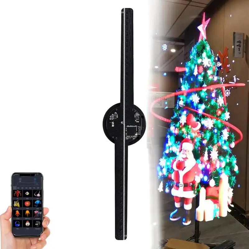 3D Holographic Projector remote/WIFI/APP control 2000x224 Resolution Christmas 3D Hologram LED Fan Projector Advertising Lights