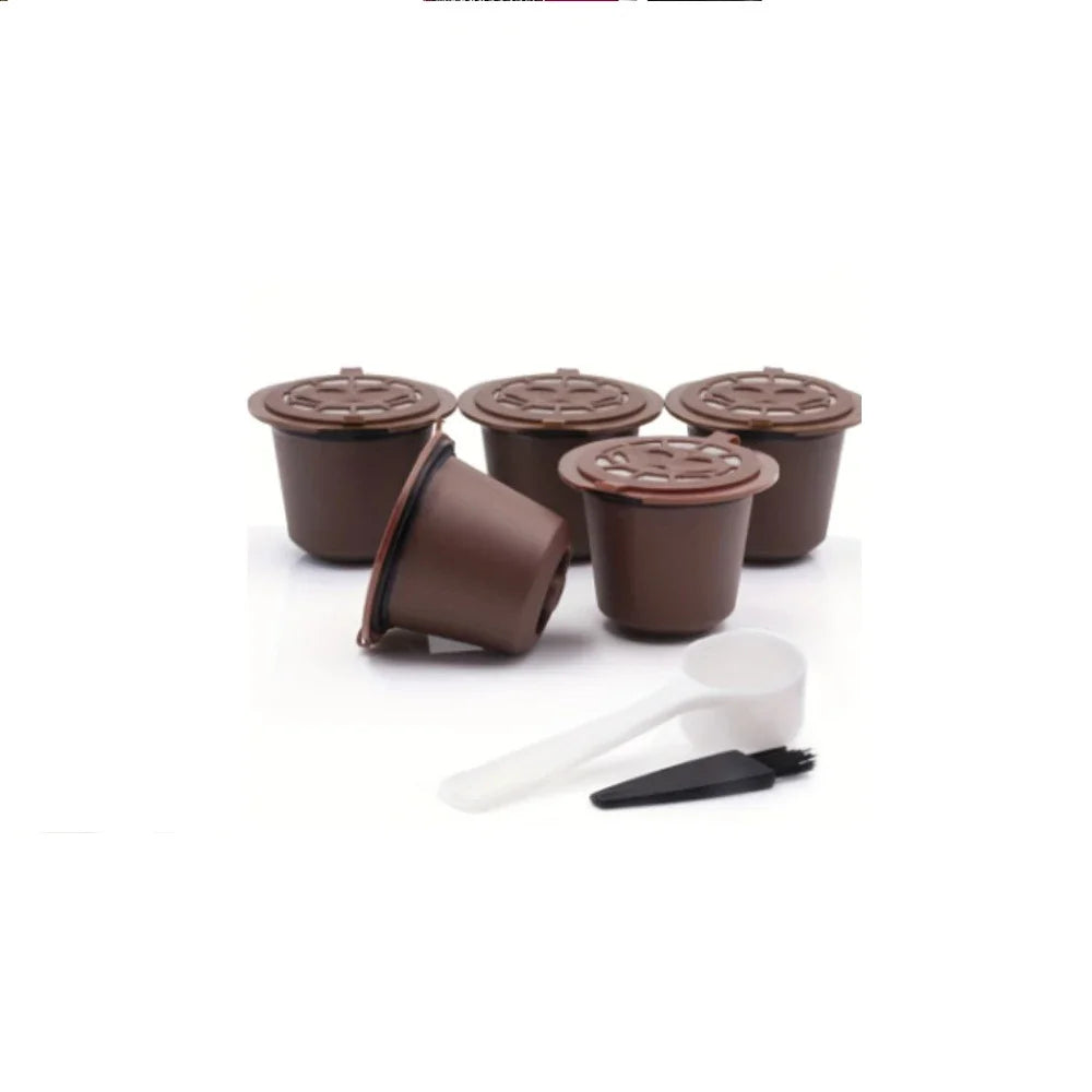 Reusable Coffee Capsule Filters with Spoon and Brush Refillable Coffee Pods Compatible with Nespresso Coffee Accessories