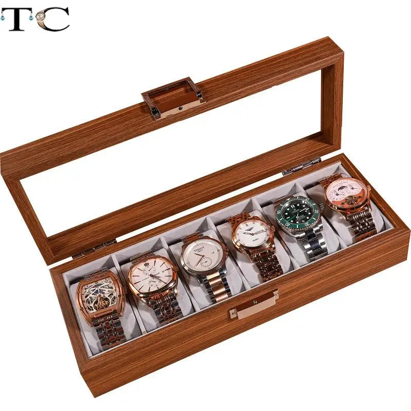 Wooden Jewelry Display Box with Cover Watch Bracelet Storage Display Box Watch Organizer Collection Box