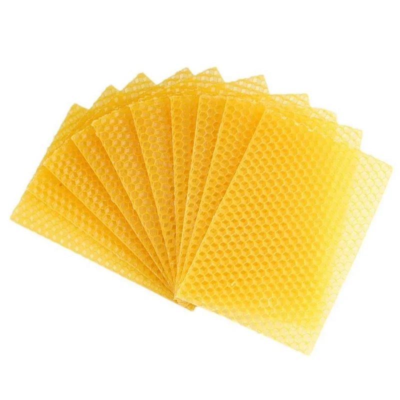 10Pcs Beeswax Sheets Candle Making Craft DIY Kits Honey Candles Maker Full Bees Wax Honeycomb Beekeeping Foundation Sheets