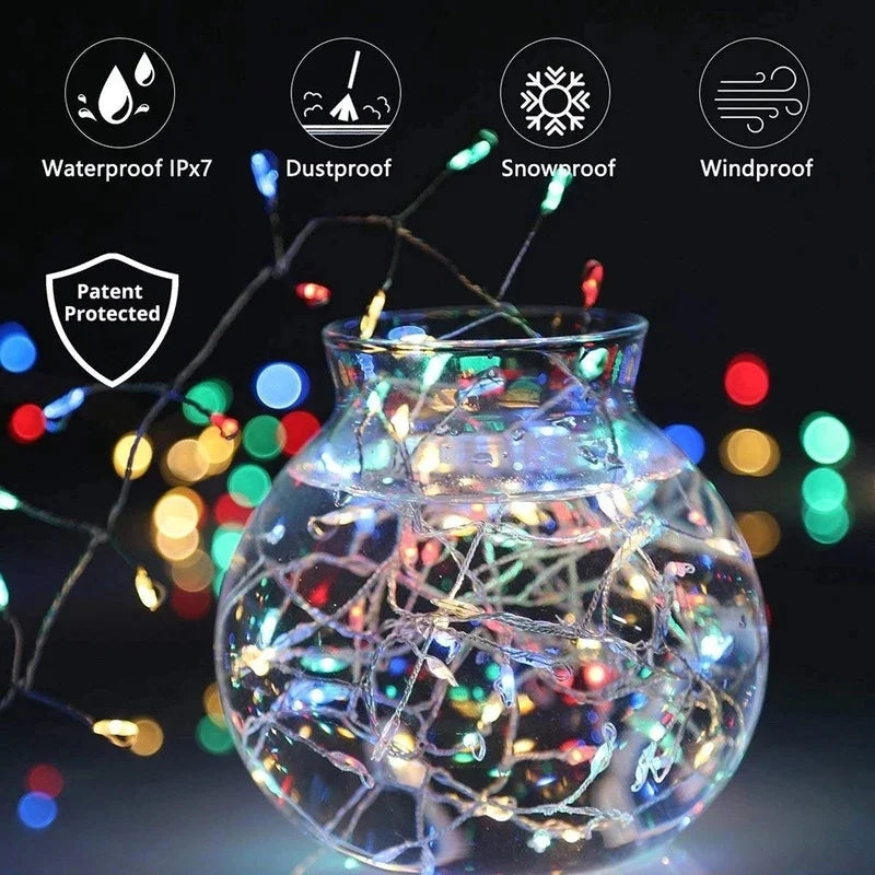 3/ 5M Copper Wire String Light Remote Control Led Fairy Garland Lights for Wedding Christmas New Year Party Decorations for Home