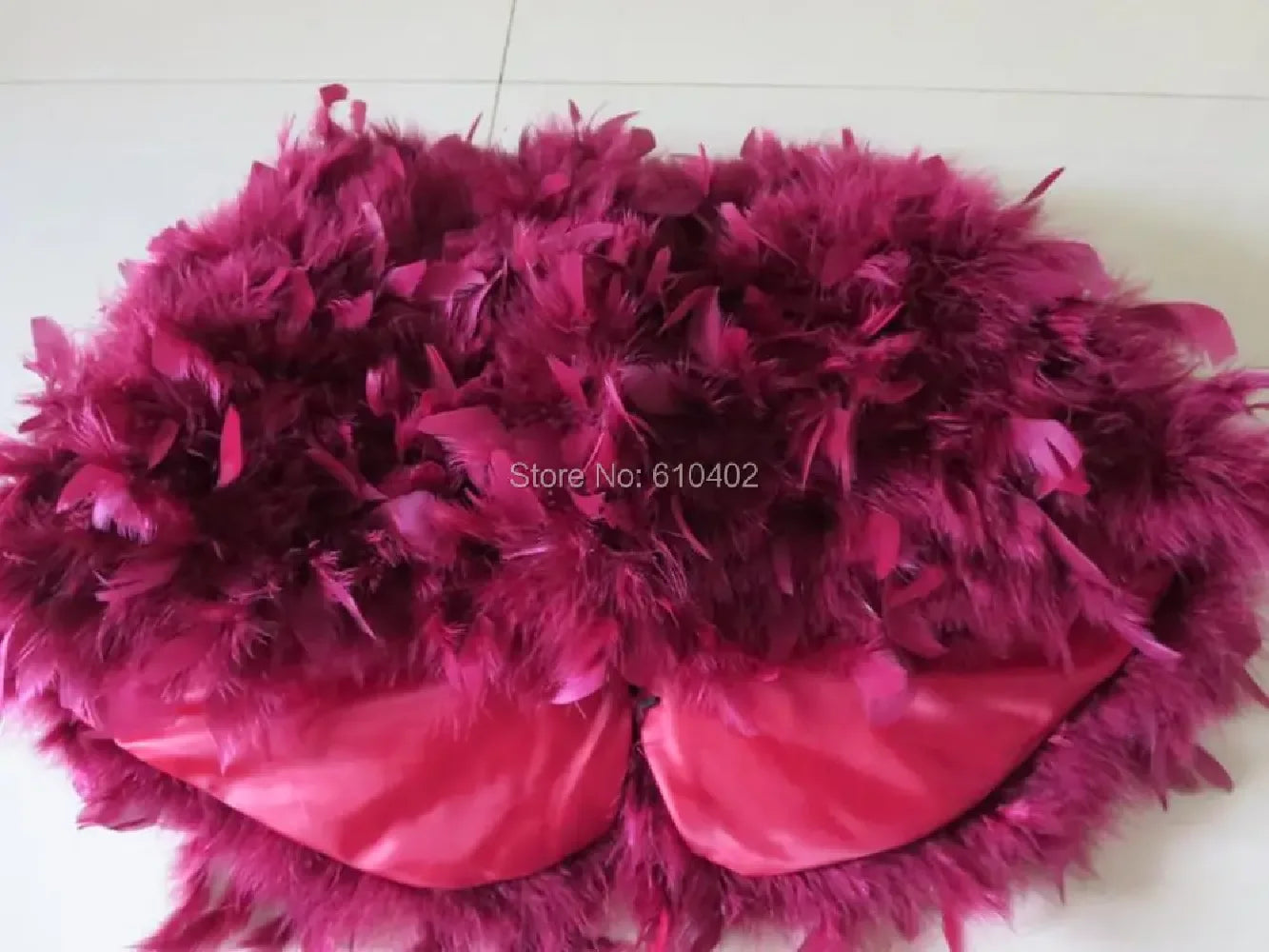 Real Ostrich Feather Fur Shawl Wraps Warm Cape For Wedding Party Dinner Wine Red