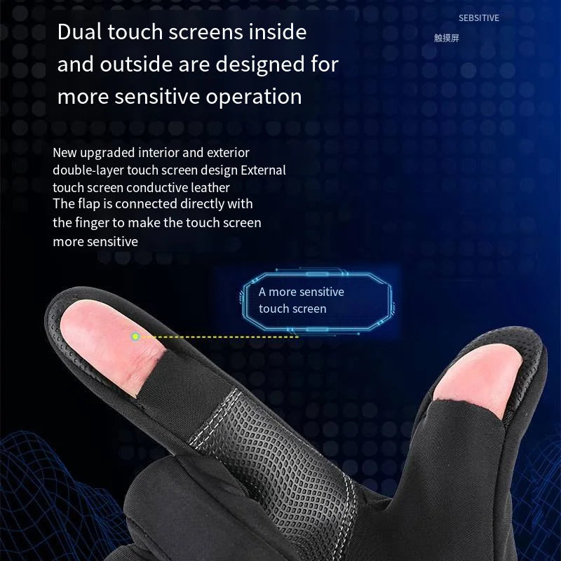 Windproof Waterproof Cold-proof GlovesWinter Warm Touch Screen Gloves Outdoor Men Driving Cycling Fishing Ski Gloves