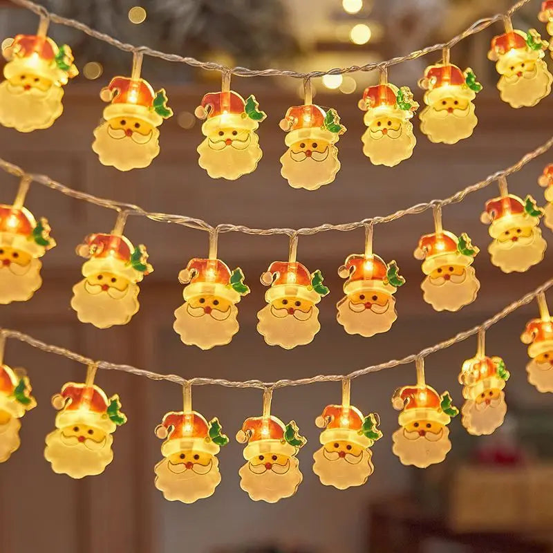 Merry Christmas Lights String Santa Claus Snowman 3M 20led Garland LED Light Xmas Decor for Home Navidad Noel New Year's Decor