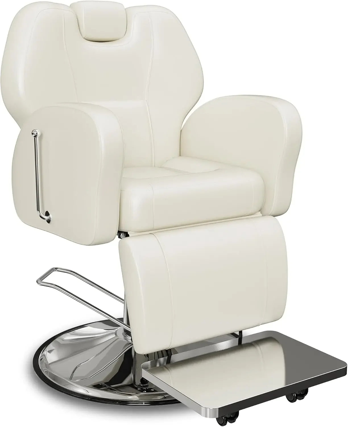 Barber Chair, Reclining for Hair Stylist, All-Purpose Hair Chair with Heavy-Duty Steel Frame, Shampoo Tattoo Chair