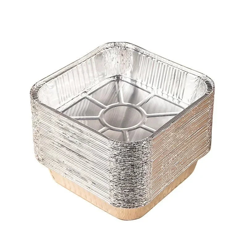 Aluminum Foil Box for Air Fryer Household Tin Foil Bowl Thickened Square Round High Temperature Oven