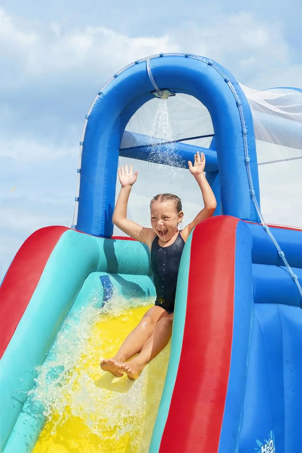 Waves Mega Water Park | Inflatable Slide and Pool Fits Up to 6 Children