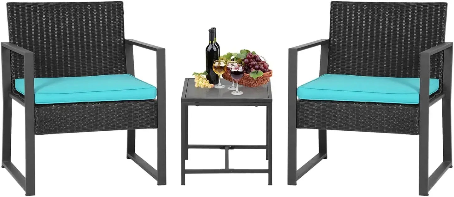 Rattan Garden Furniture Sets, Outdoor Bistro Set, Wicker Patio Chairs, Free Shipping, 3 Pcs