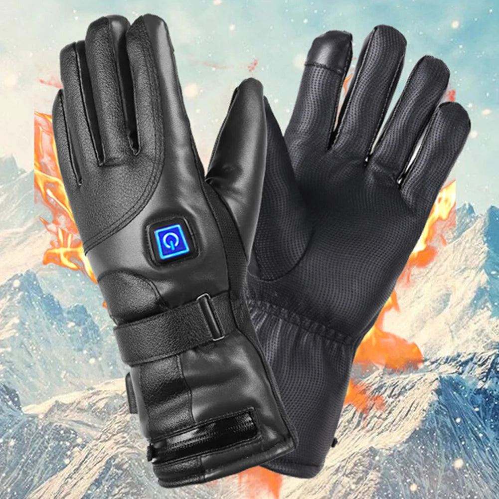 Waterproof Heating Gloves 3 Temperature Levels Thermal Touchscreen Gloves Cold Weather Gloves for Outdoor Motorcycle Ski Cycling