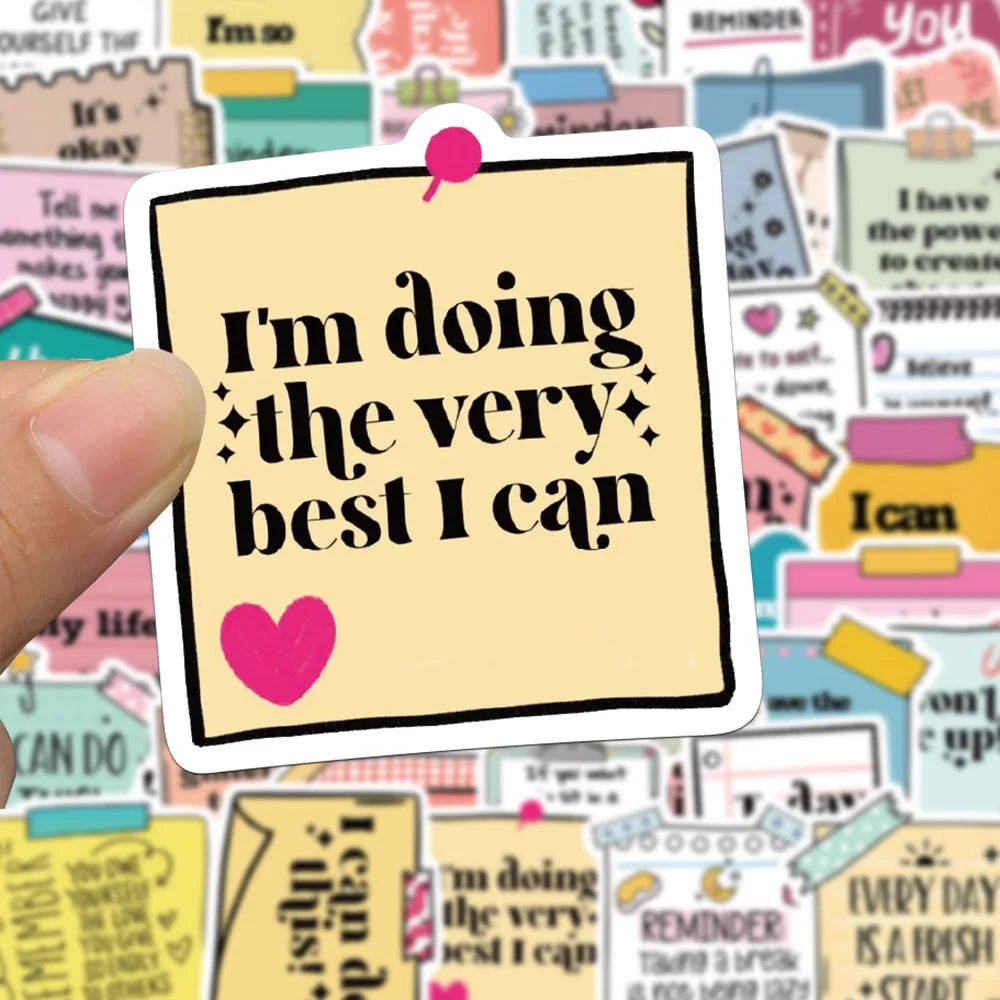 10/50pcs Cute Motivational Words Test Stickers Inspirational Decals for School Teacher Student Stationery Notebook Diary Sticker