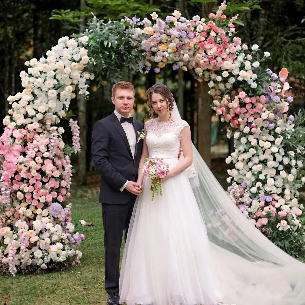 Wedding Arch Round Backdrop Stand Gold Metal Circle Backdrop Stand Circle Balloon Arch Stand Frame for Anniversary Ceremony