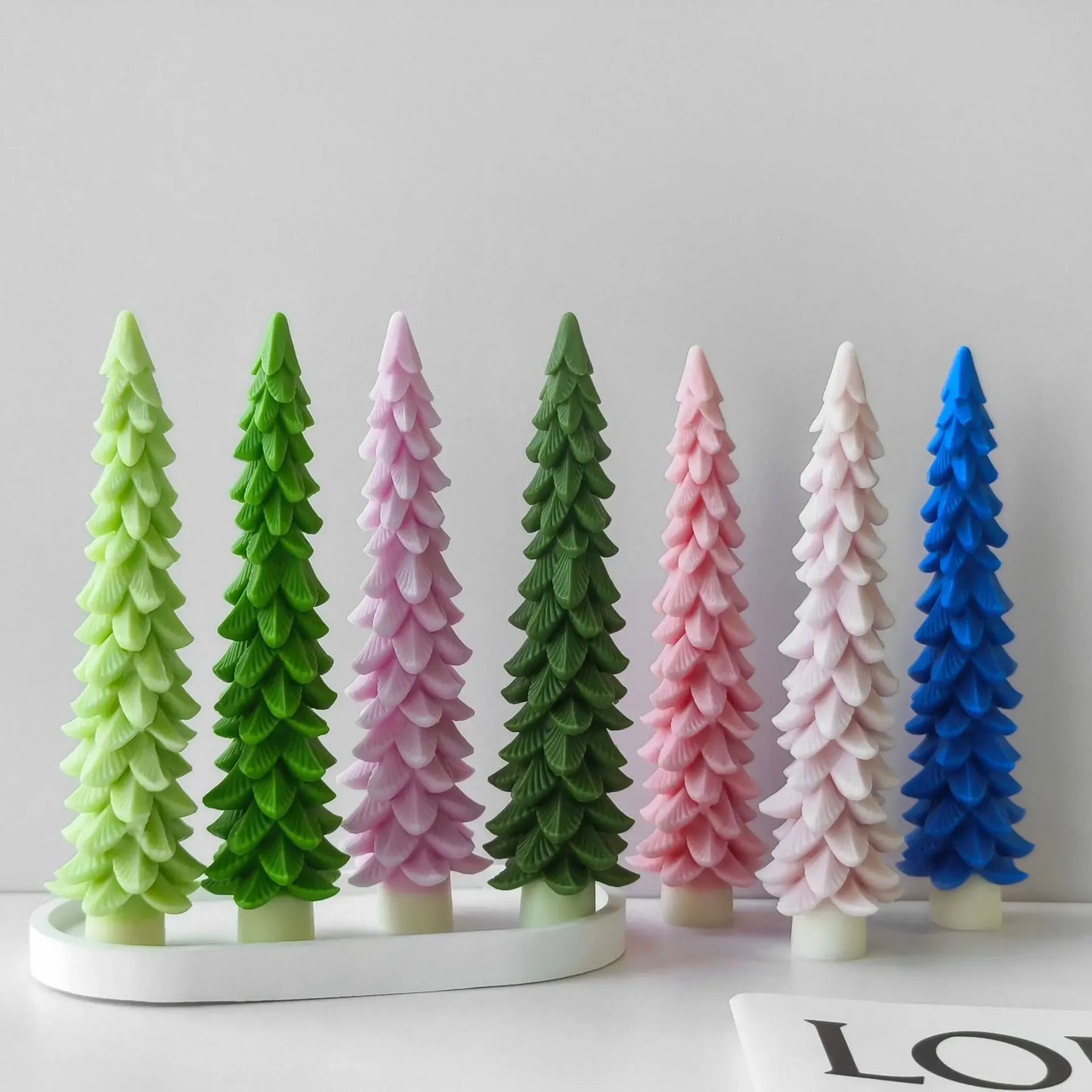 Christmas Tree Silicone Candle Mold Handmade Aroma Fir Tree Mold Plaster Resin Mould Long Candle Tree Candle Making Supplies