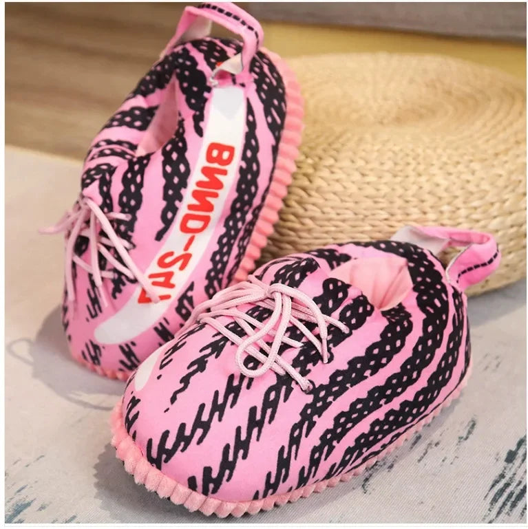 Funny Plush Couples Slippers Warm and Cozy Cartoon Slippers Novelty Fat Shoes for Home Use Comfy Floor Shoes for Couples