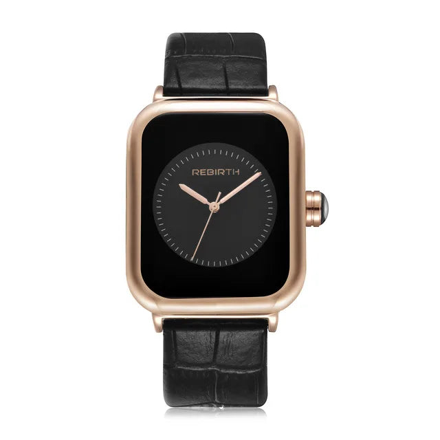 Leather Gold White Square Women Watch Waterproof Ladies Wrist Watch For Montre Femme 2024 Relogio Feminino Gift Female Clock