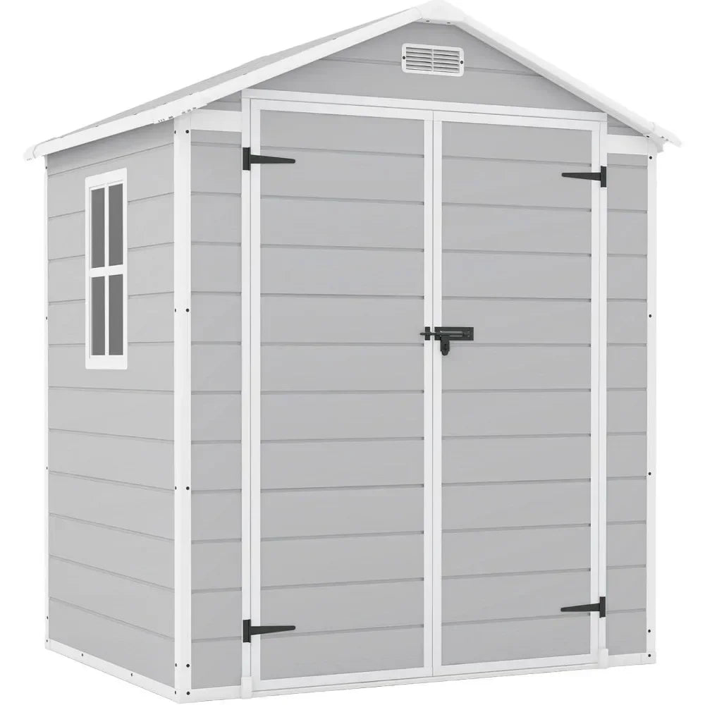 6x4 Foot Plastic Outdoor Storage Shed - Perfect for Storing Terrace Furniture, Bicycle Accessories,beach Chairs, and Lawn Mowers