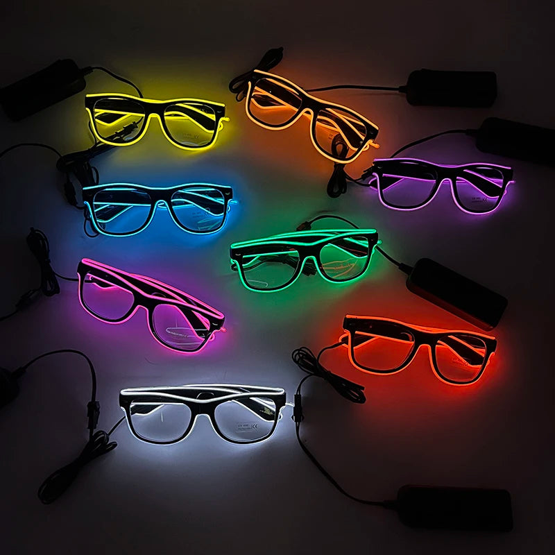 Hot Sale Luminous Neon Glasses With Lights LED Eyeglasses Bar Rave Parties Props Glowing Glasses Festival Club Supplies