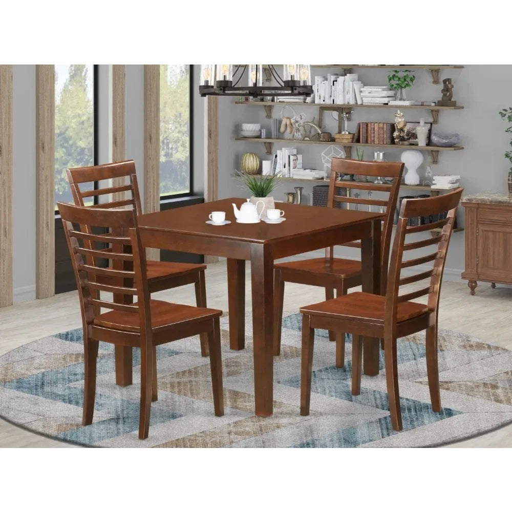 5 Piece Dining Set for 4 Includes a Square Kitchen Table and 4 Dinette Chairs, 36x36 Inch dinning table set furniture modern