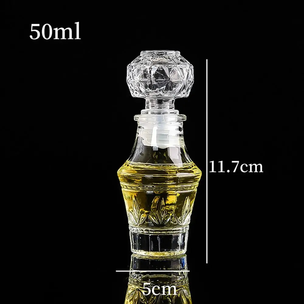 Mini Spirit Alcohol Liquor Bottle 50ml Transparent Glass Whiskey Decanter Handmade Diy Gift Bottles Perfume Glass Container