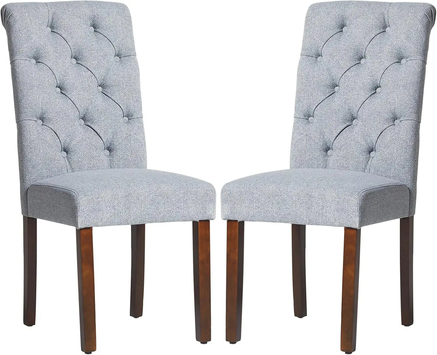 Tufted Dining Room Chairs Set of 2,Upholstered Fabric Side Stylish Kitchen Chairs with Solid Wood Legs and Padded Seat