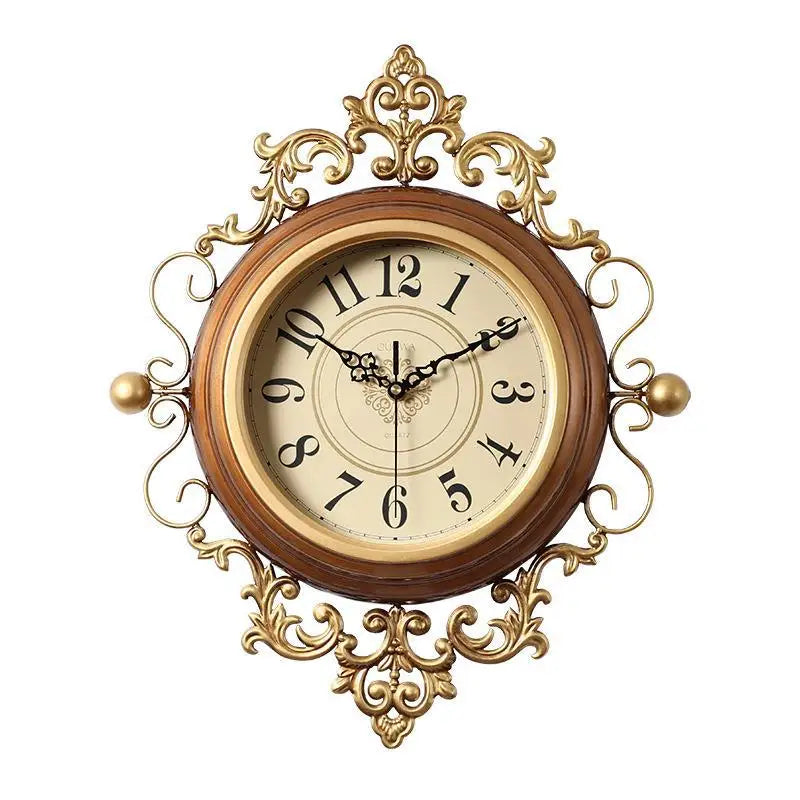 2024 New American Wall Clock Fashion French Vintage Clock Wall Hanging European Living Room Watch Home Vintage Clock