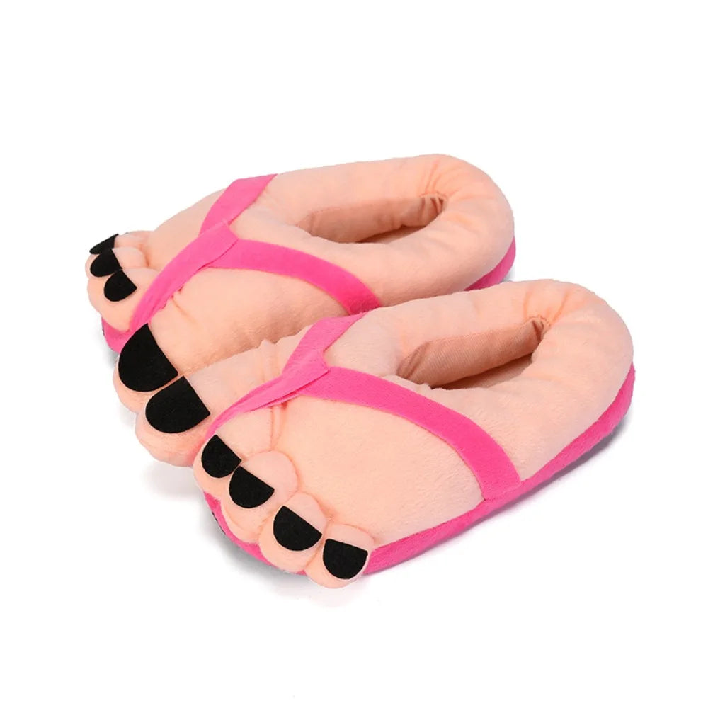 Men Women Winter Slippers Big Feet Creative Couples Funny Slippers House Slides Home Soft Warm Cotton Slider