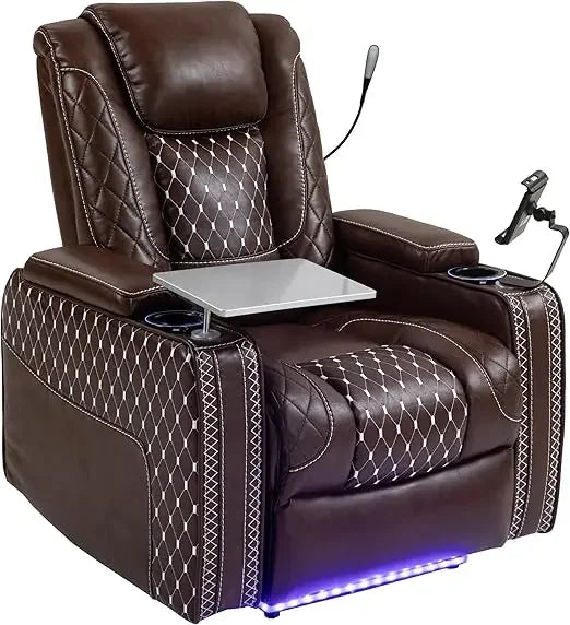 Power Zero Gravity Recliner Chair for Adults with Smart Cup Holders, USB Ports, Hidden Arm Storage,Tray Table,Living Room Chairs