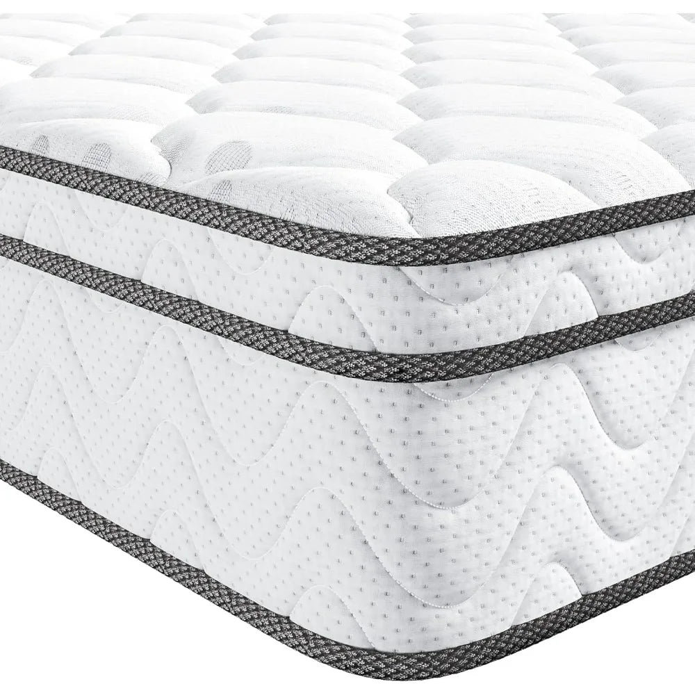 Double Topper Twin Mattress 14 Inch Queen Size Hybrid Mattress in a Box Bed Mattresses Sleeping Mats Matress Mat Inflatable Home