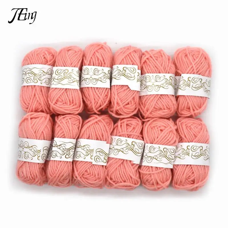 12pcs 125g Handmade DIY Knitting Yarn Wool Line Baby Scarf Hat Soft Thickness Line Crochet Yarn For Knitting