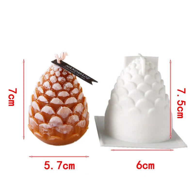 Christmas Pine Nut Candle Silicone Mold Aromatherapy Candle Resin Mold Desktop Creative Candle Decoration Craft Christmas Gift