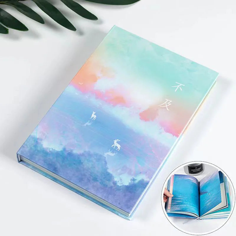 Full Color Page Notebook Beautiful Cute Diary 112 Sheets Student Hardcover Notepad