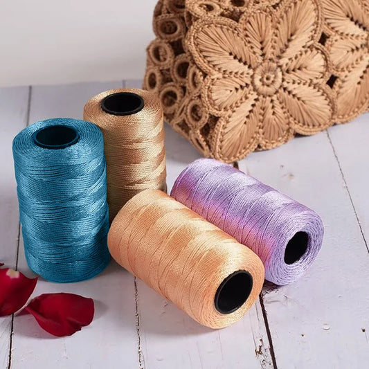 100g/roll Crochet Thread Ice Silk Summer Crochet Yarn For Diy Knitting Bag Shoes Hat Handicrafts Hand-woven Hollow Rope Thread