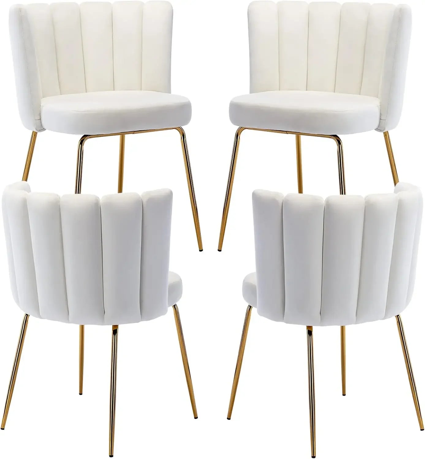 Velvet Gold Dining Chairs Set of 4, Upholstered Mid Century Modern Dining Room Chairs with Comfy ,Gold Legs Accent Side Chairs