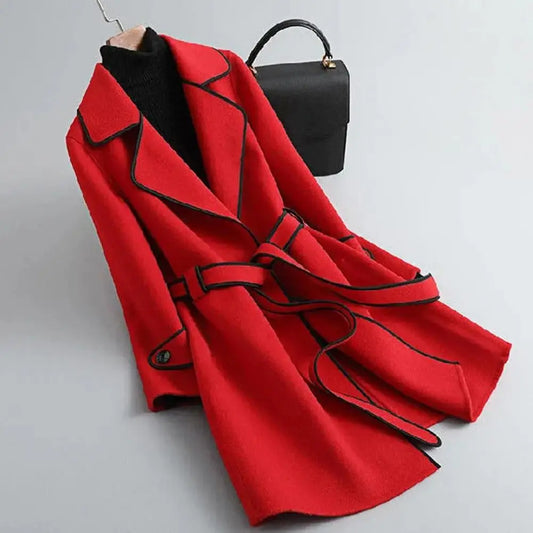 New Fashion Women's Down Jacket Spring & Autumn Women Wool Coat Trench Jacket Ladies Warm Slim Long Overcoat Outwear