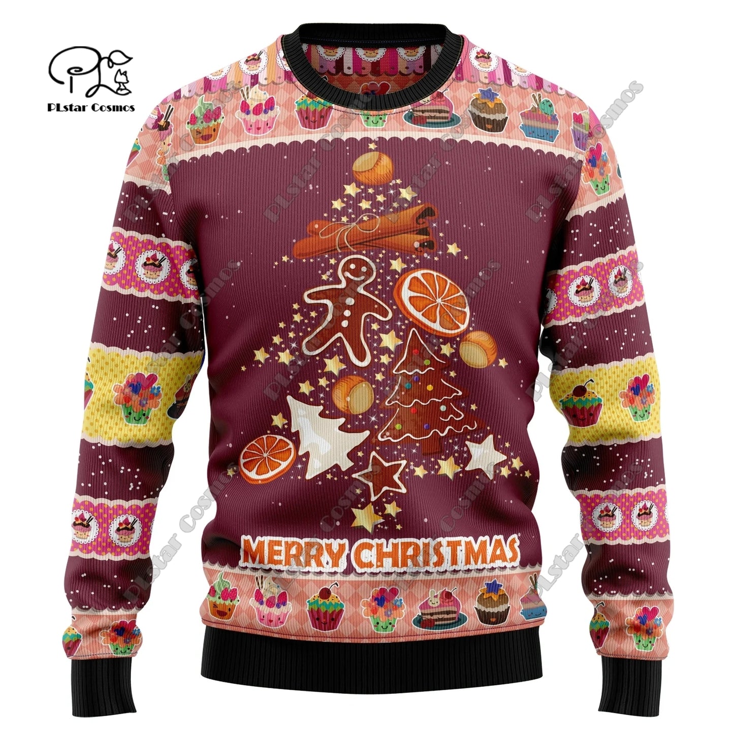 3D Printing Christmas Christmas Tree Santa Claus Tattoo Cat Animal Deer Bear Sweater Streetwear Casual Winter Sweatshirt  M2