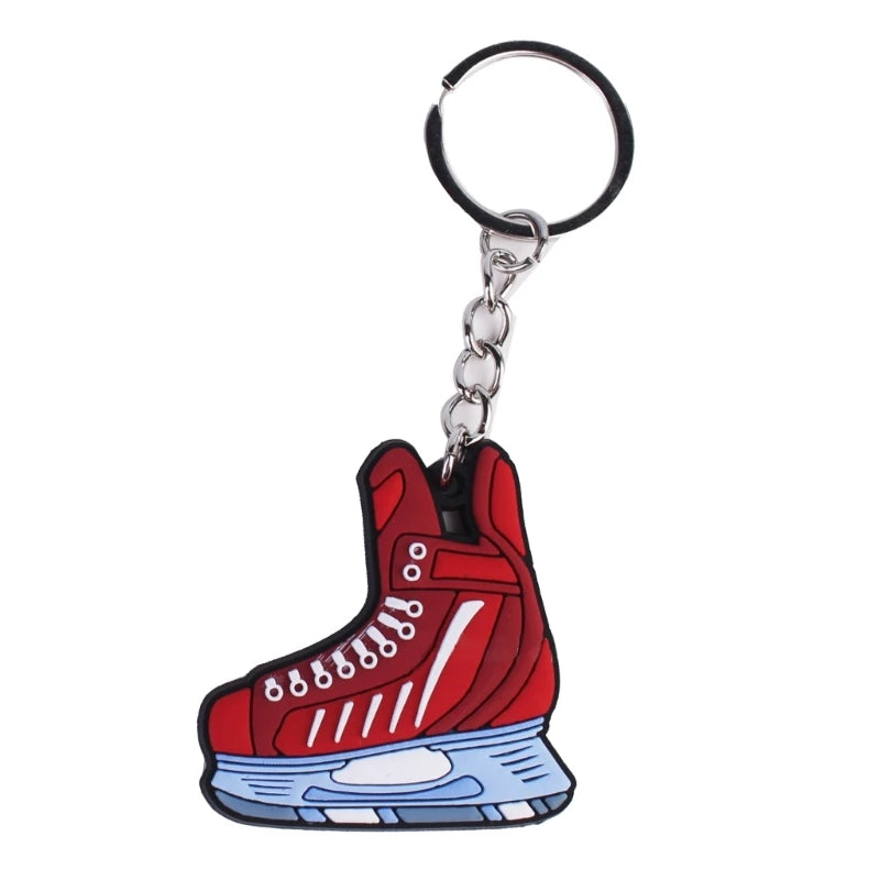 Cartoon Ice Hockey Pendant Keychain Keys Holder Winter Sports Decorative Keyring