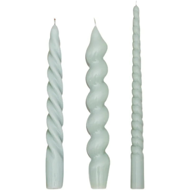 DIY Long Spiral Pillar Candle Molds for Making Romantic Candle Dinner Injection Wax Silicone Mould Craft Supplies Home Decor