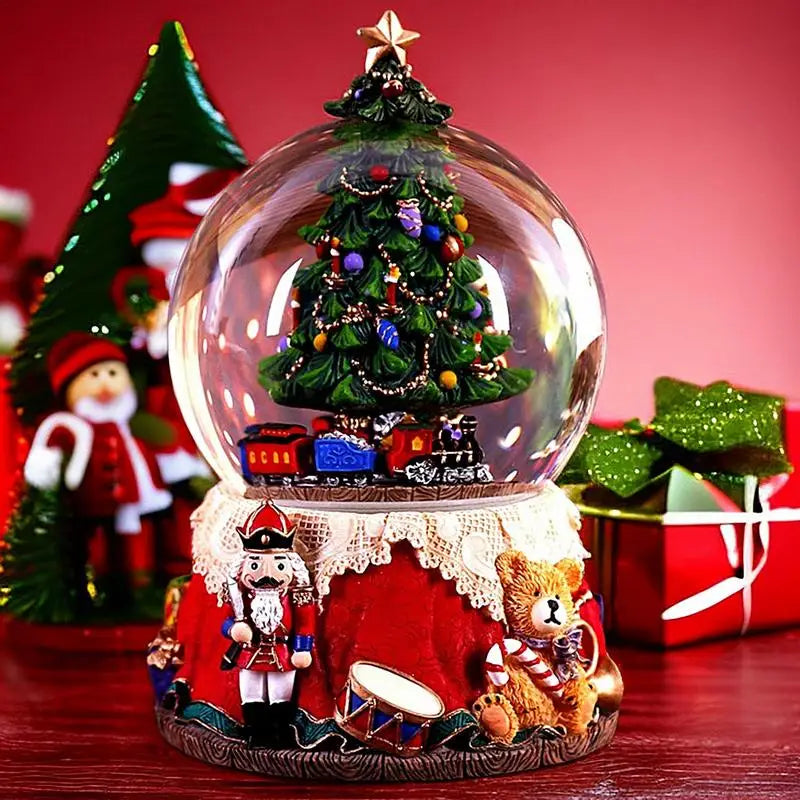 Nutcracker Snow Globes Musical Nutcracker Snow Globe Music Lighted Swirling Glitter Globe Christmas Snow Globes Music Box