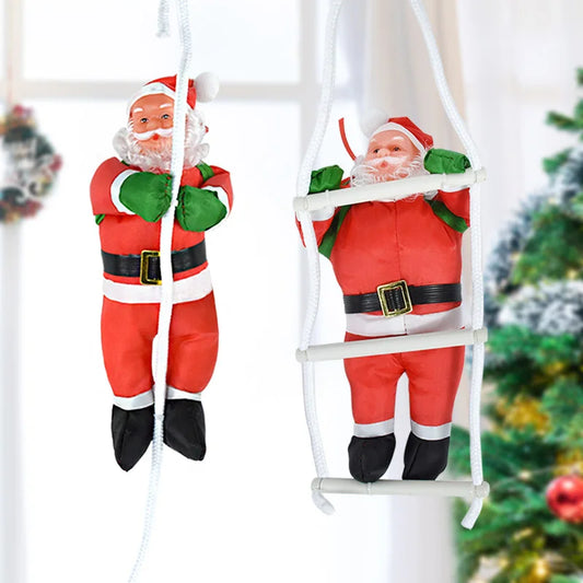 Christmas Ornaments Gift Climbing Ladder Santa Claus Christmas Tree Wall Hanging Pendants Climbing Rope Doll 2024 New Year Gift