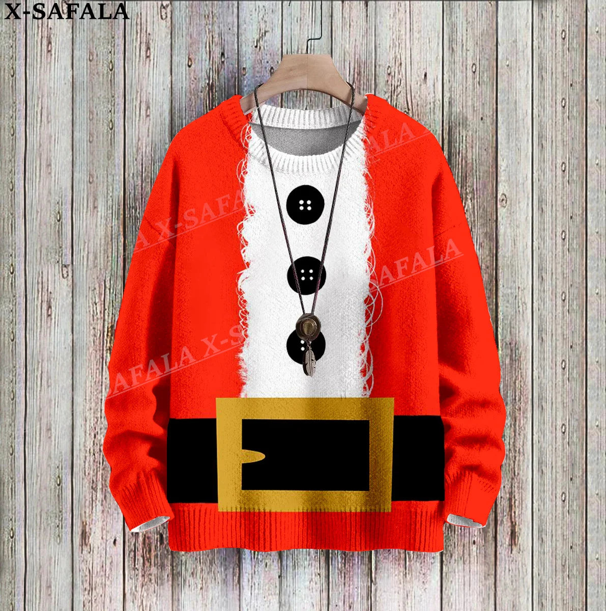 Santa Claus Funny Christmas Gift Cosplay Ugly Christmas Knit Sweaters Christmas Gift Jumpers Tops Couple Party Unisex Casual-4