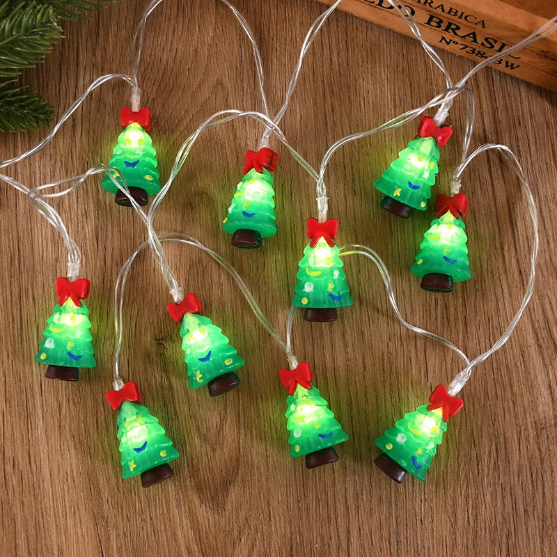 1.5/3M Christmas LED String Light Santa Claus Snowman Xmas Tree Ornaments 2024 Christmas Decoration For Home 2025 New Year Gift