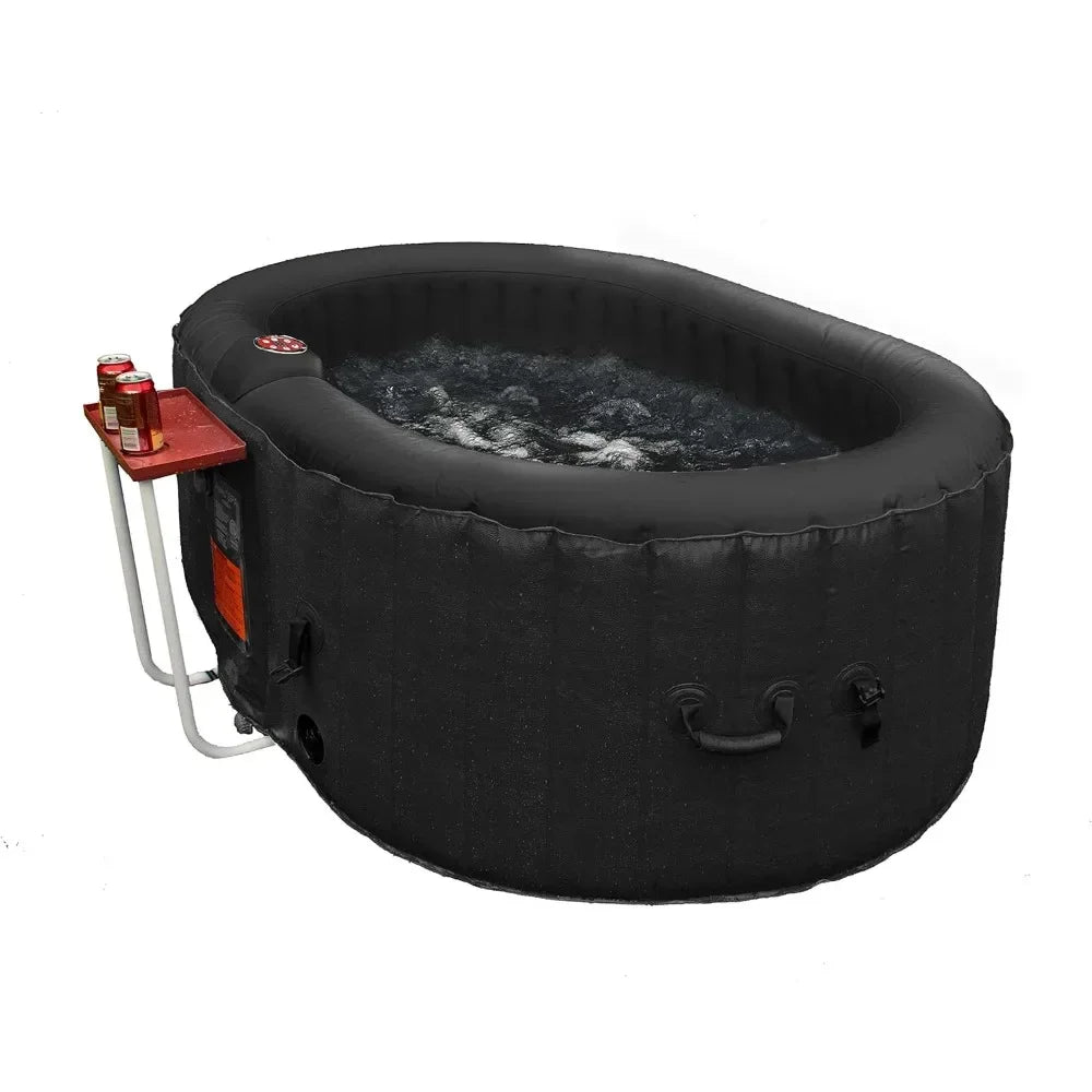 Inflatable Hot Tub Spa, Personal High Powered Jetted Bubble, with Drink Tray, 3 Filter Cartridges, 145 Gallon Hot Water Bathtub