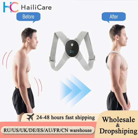 Intelligent Back Posture Corrector LCD Anti-Camel Belt Sitting Posture Belt Back Orthopedic Adjustable Correction Belt Adult Kid