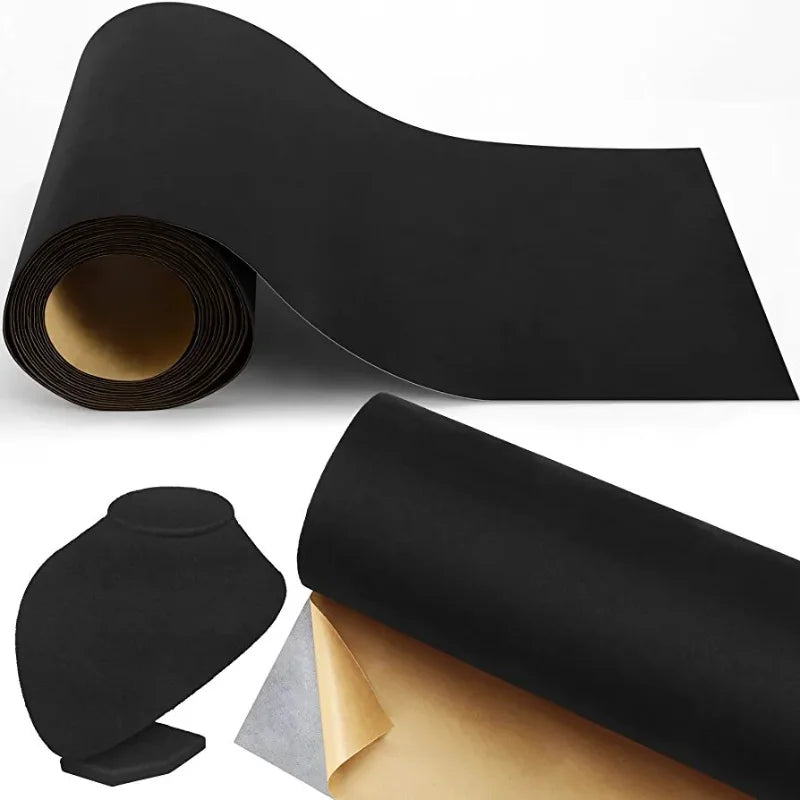 25cm*1m/3m/5m/10m/20m Black Flocking Plush Fabric Self Adhesive Velvet Liner Sticky Veludo Fabric for Jewelry Box Car Interior