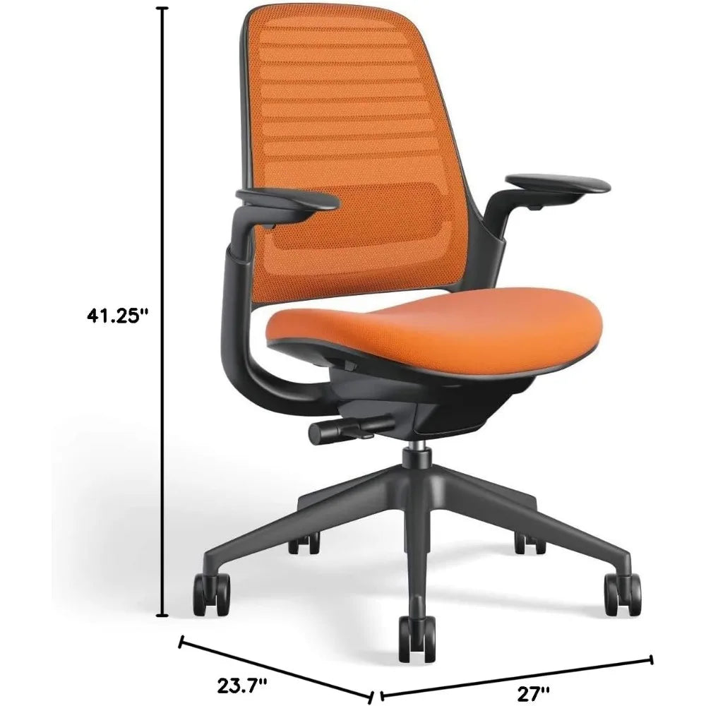 Office Chair - Ergonomic Work Chair with Wheels for Hard Flooring - Helps Support Productivity - Weight-Activated Controls